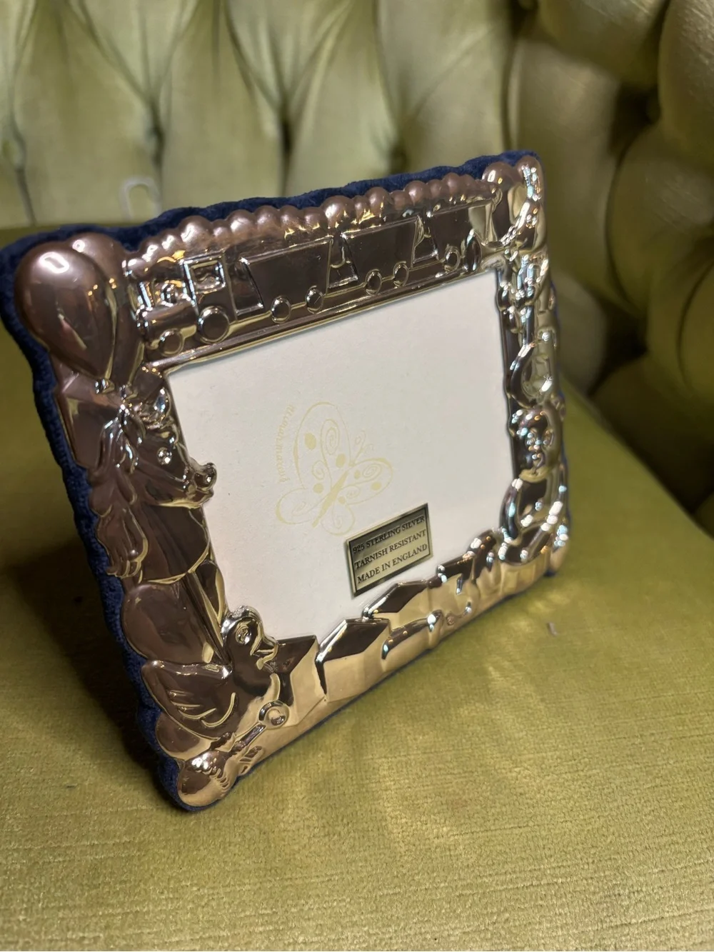 New Carrs Sterling Silver Teddy Toy Box Kids Picture Frame England 5.5